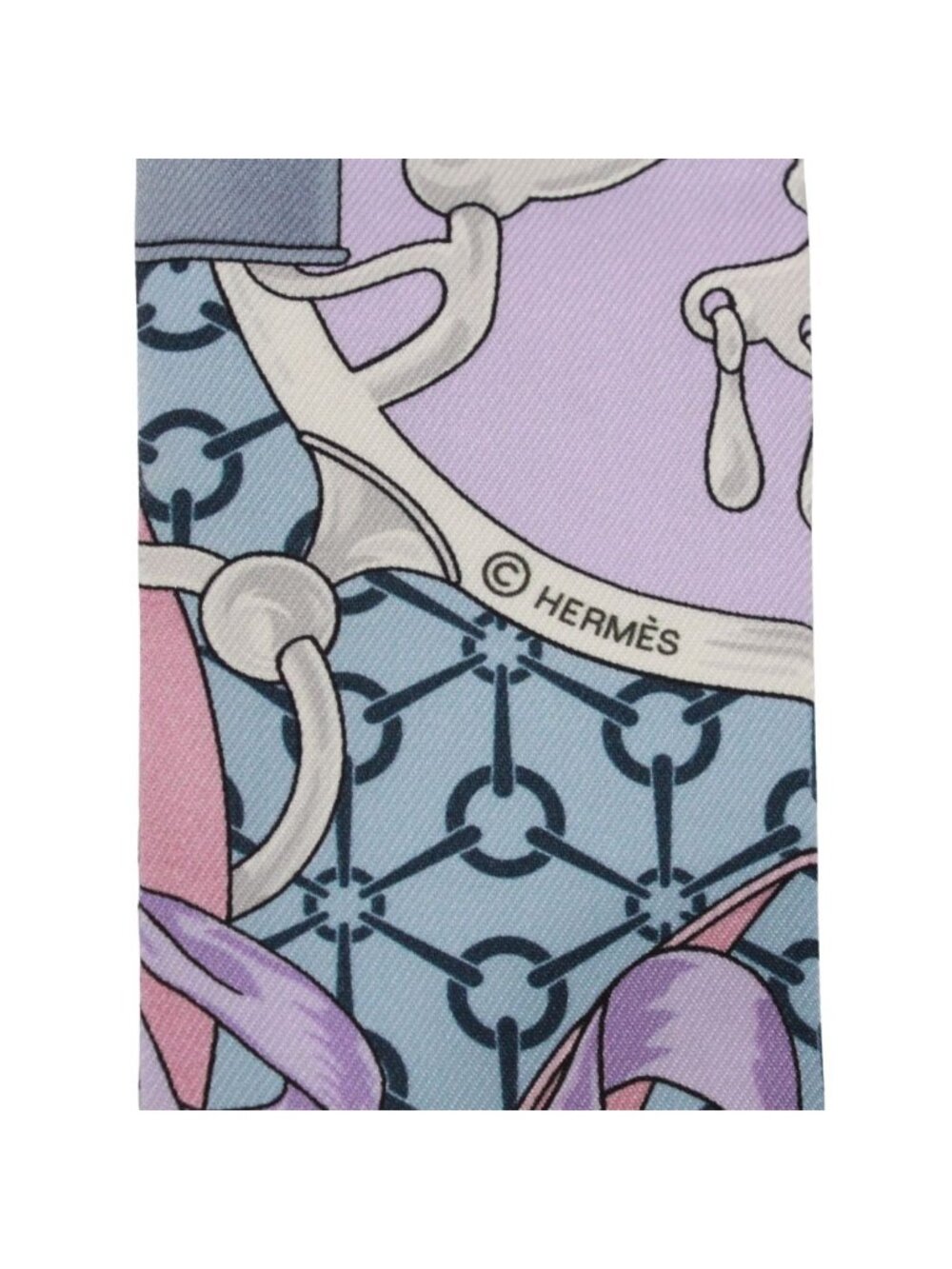 Hermes Twilly la Promenade du Matin Morning Walk Silk Purple Pink Blue Scarf - Picture 7 of 8